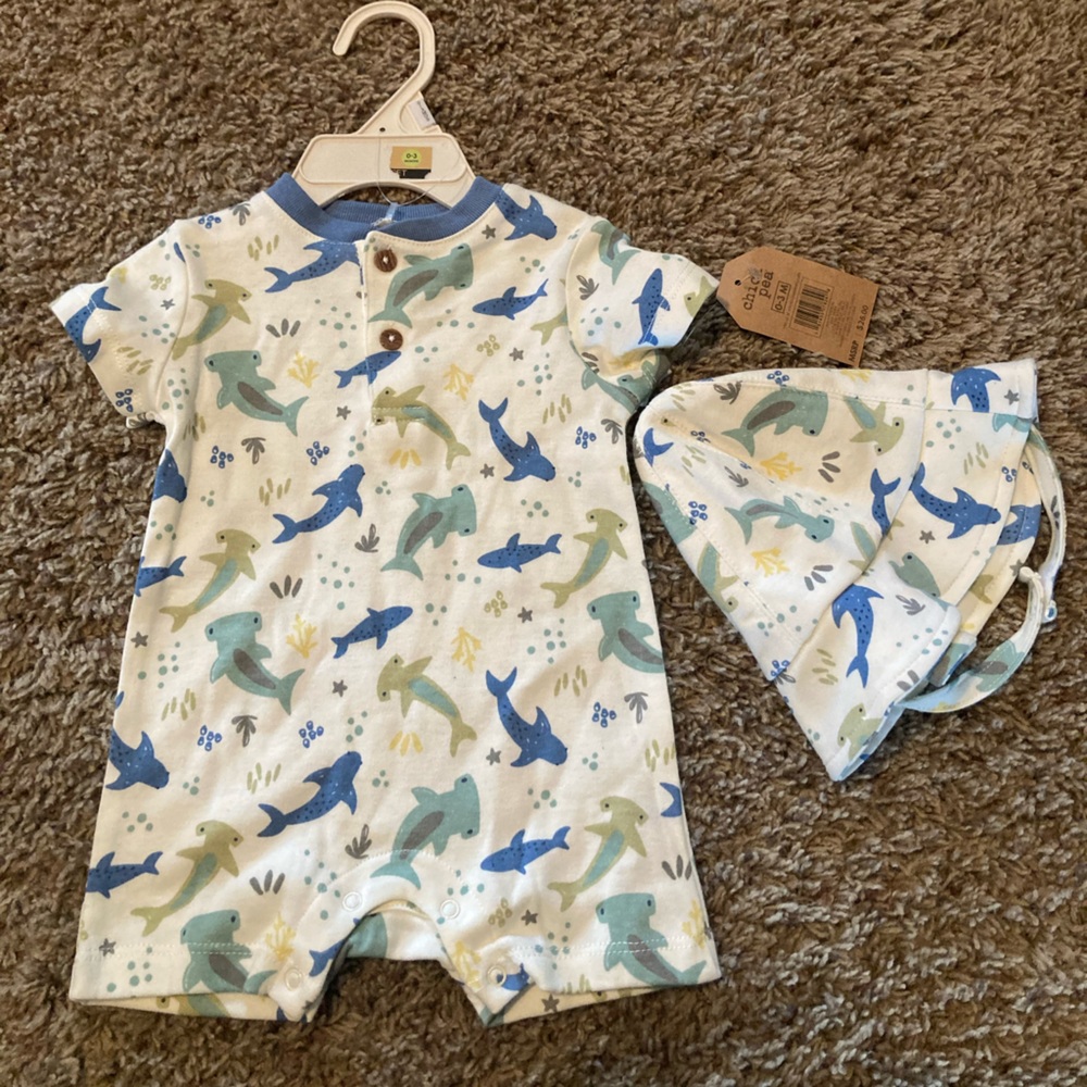 Chick Pea one piece with hat